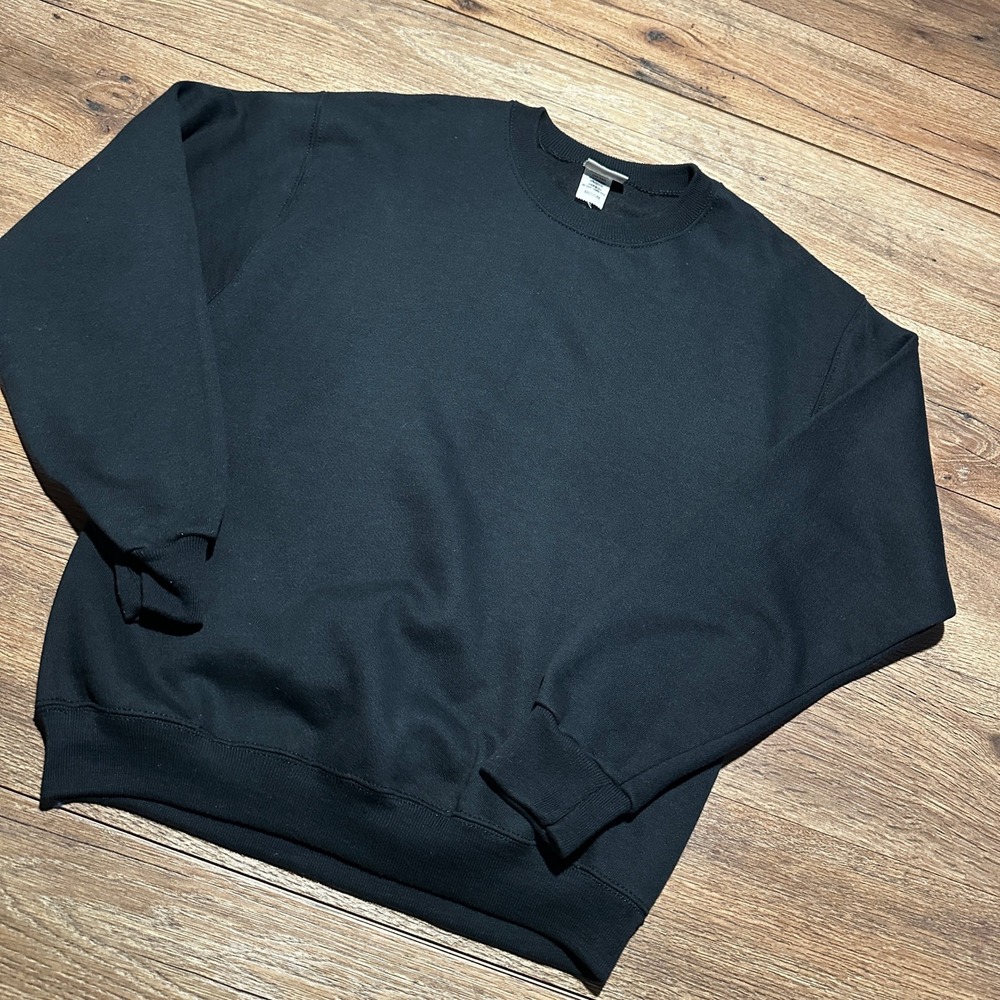 Vintage Bassett-Walker Black Sturdy Sweats Sweatshirt Mens Medium Made in USA